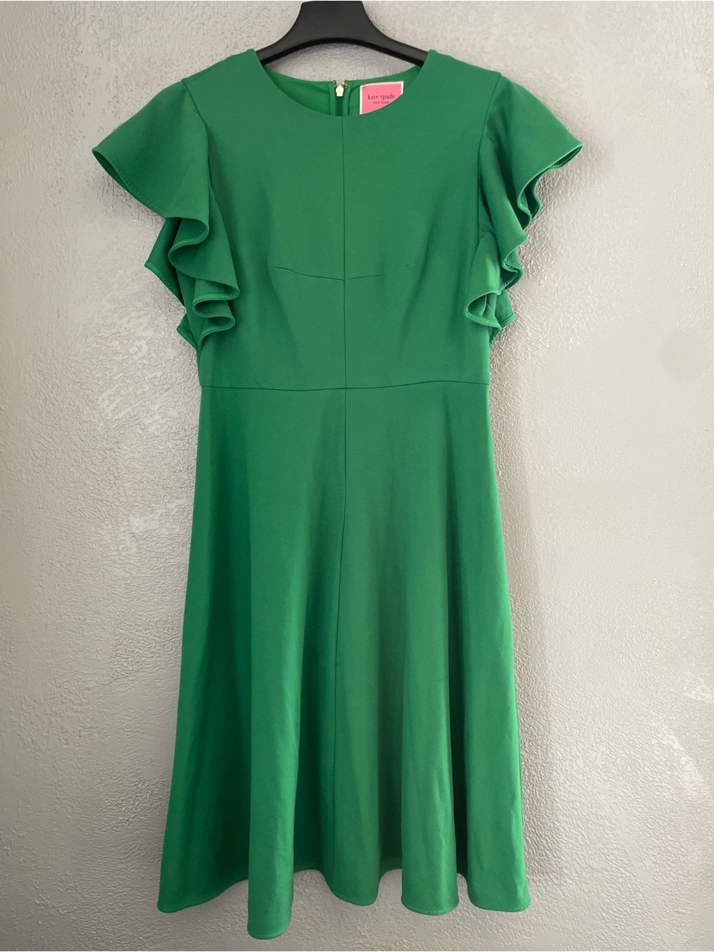 kate spade Emerald Green Ruffle Sleeve Midi Dress